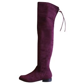 Stuart Weitzman Botas de coxa plana Roxo