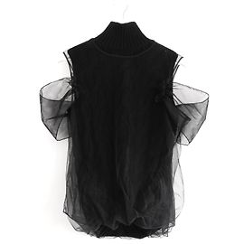 Simone Rocha Pull recouvert de tulle Noir