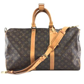Louis Vuitton-Louis Vuitton Keepall 45 Toile Monogram Bandoulière-Marron