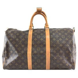 Louis Vuitton-Louis Vuitton Keepall 45 Tela monogramma Bandouliere-Marrone