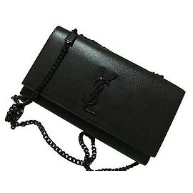 Saint Laurent Medium kate in grain de poudre embossed leather Black