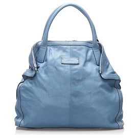 Alexander McQueen Blue De Manta Ledertasche Blau Hellblau