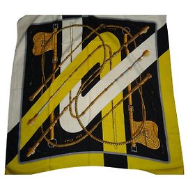 Sciarpa Hermès Clic Clac in Cashmere e Seta Multicolore 90cm Multicolore