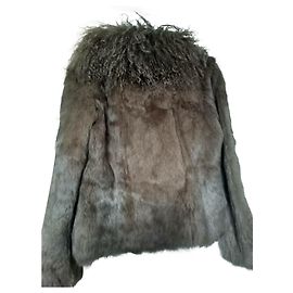 Autre Marque Rabbit Fur Jacket Chocolate Chocolate