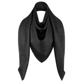 Louis Vuitton-scialle monogram nero-Nero