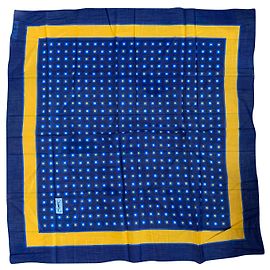 Yves Saint Laurent Sciarpa vintage Giallo Blu navy