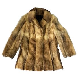 Autre Marque-Cappotto di pelliccia marrone corto da donna RACHLINE Fourrures Marsiglia Francia-Marrone