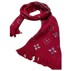 Lenço vermelho Louis Vuitton Logomania Vermelho