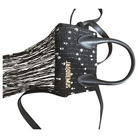 Bolso Jacquemus Espelho Negro de Algodón con Flecos de Concha Negro