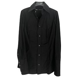 Camicia Dsquared2 Slim Fit Nera in Cotone con Bottoni Logo Nero