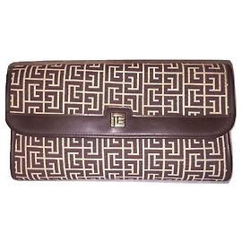 BALMAIN vintage pochette homme Marron Blanc cassé