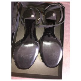 Maje-New black leather sandal-Black