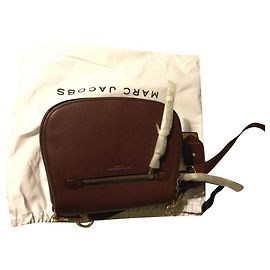 Bolso Saddle de cuero Marc Jacobs Recruit Burdeos
