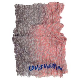 Louis Vuitton Pink Cashmere Leopard Stole Stephen Sprouse Rosa