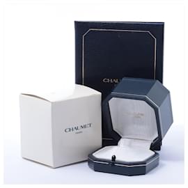 Chaumet-Chaumet Diamond Platinum Torsade de Chaumet Solitaire Anel de noivado 0.33Cts-Prata