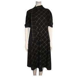 Escada wool dress with shawl collar Black White