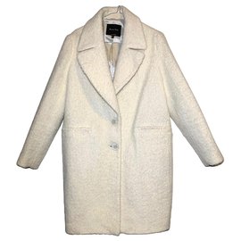 Massimo Dutti Oversize white coat White