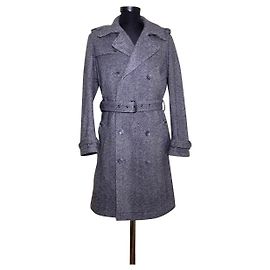 Dolce & Gabbana Men's Grey Wool Coat Grey