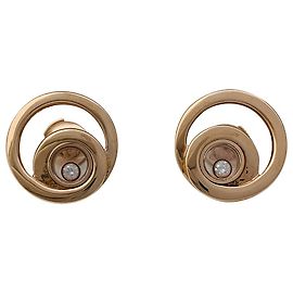 Boucles d'oreilles Chopard, "Happy spirit",or rose,diamants. Autre