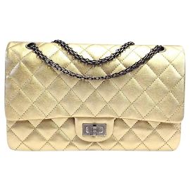 Chanel 2.55 Reissue Oxidized Metallic Gold Leather Golden