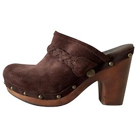 Ugg Sabots en daim marron Marron foncé