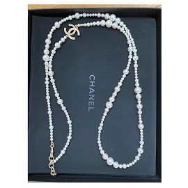 Chanel Lange Halsketten Aus weiß