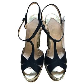 Christian Louboutin Compensées Panthère et cuir Louboutin Imprimé léopard