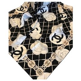 Lenço CHANEL SEDA Preto
