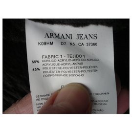 Armani Jeans-ARMANI JEANS Brown faux fur faux fur trench coat.40-Dark brown