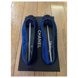 Chanel-Chanel Bailarinas-Azul oscuro
