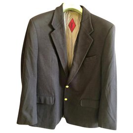 Yves Saint Laurent-YSL VINTAGE CASHMERE BLENDS BLAZER-Dark blue