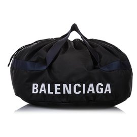 Balenciaga-Balenciaga Black S Wheel Reisetasche aus Nylon-Schwarz,Blau,Marineblau