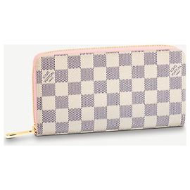 Louis Vuitton Zippy Geldbörse Damier Azur Beige Leder Beige