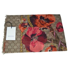 Gucci-gucci scarf floral new-Multiple colors