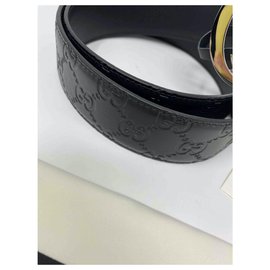Gucci-gucci belt interlocking signature new-Black