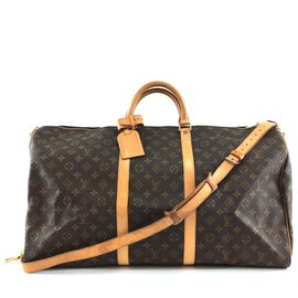 Louis Vuitton-Louis Vuitton Keepall 60 Bandouliere Monogramm Leinwand-Braun