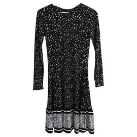 Michael Kors-B&W Floral Jersey Dress-Black