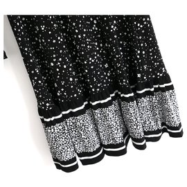 Michael Kors-B&W Floral Jersey Dress-Black