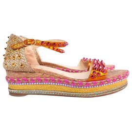 Christian Louboutin-Pyraclou 60 Low Wedged Sandals-Multiple colors
