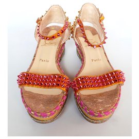 Christian Louboutin-Pyraclou 60 Low Wedged Sandals-Multiple colors