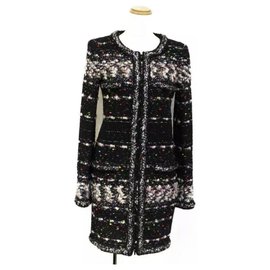 Chanel-CHANEL Fall 2014 SUPERMERCADO MULTICOLOR FANTASY TWEED COAT DRESS-Preto