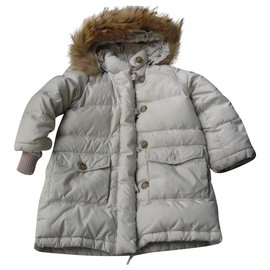 Bonpoint-BONPOINT Pale pink long down jacket 3 ans-Pink