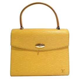 Louis Vuitton-1995 Bolsa Malesherbes de Couro Epi Amarelo Louis Vuitton-Amarelo