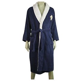 Hermès Accappatoio da bagno da uomo in morbido cotone blu lavanda Hermes w. Emblema Blu