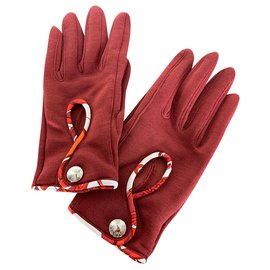 Guantes de Hermès de seda rojos Roja