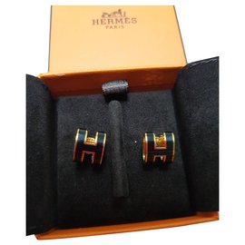 Hermès Boucles d'oreilles Hermes Pop Noir