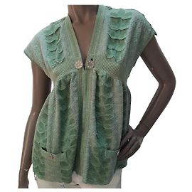 Crociera Chanel Parigi Seul 2016 Camicetta superiore verde Verde