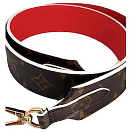 Louis Vuitton-Red and mono louis vuitton shoulder strap-Red