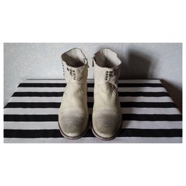 Strategia-Low boots cuir-Beige