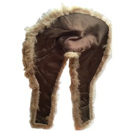 Hermès-Hermes Coyote Fur Stole-Brown,Beige